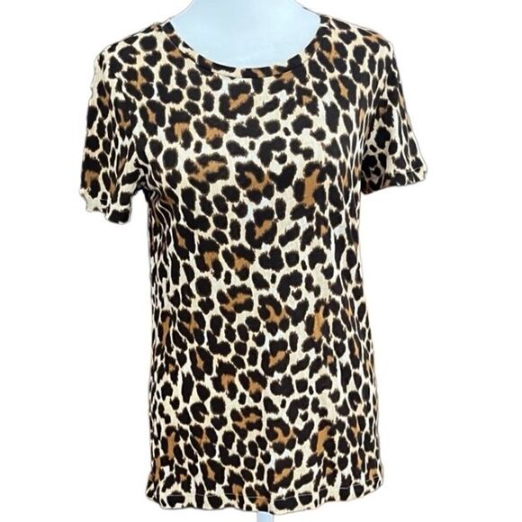 New with tags J CREW Vintage Cotton animal print tee shirt, size S. - Picture 2 of 7
